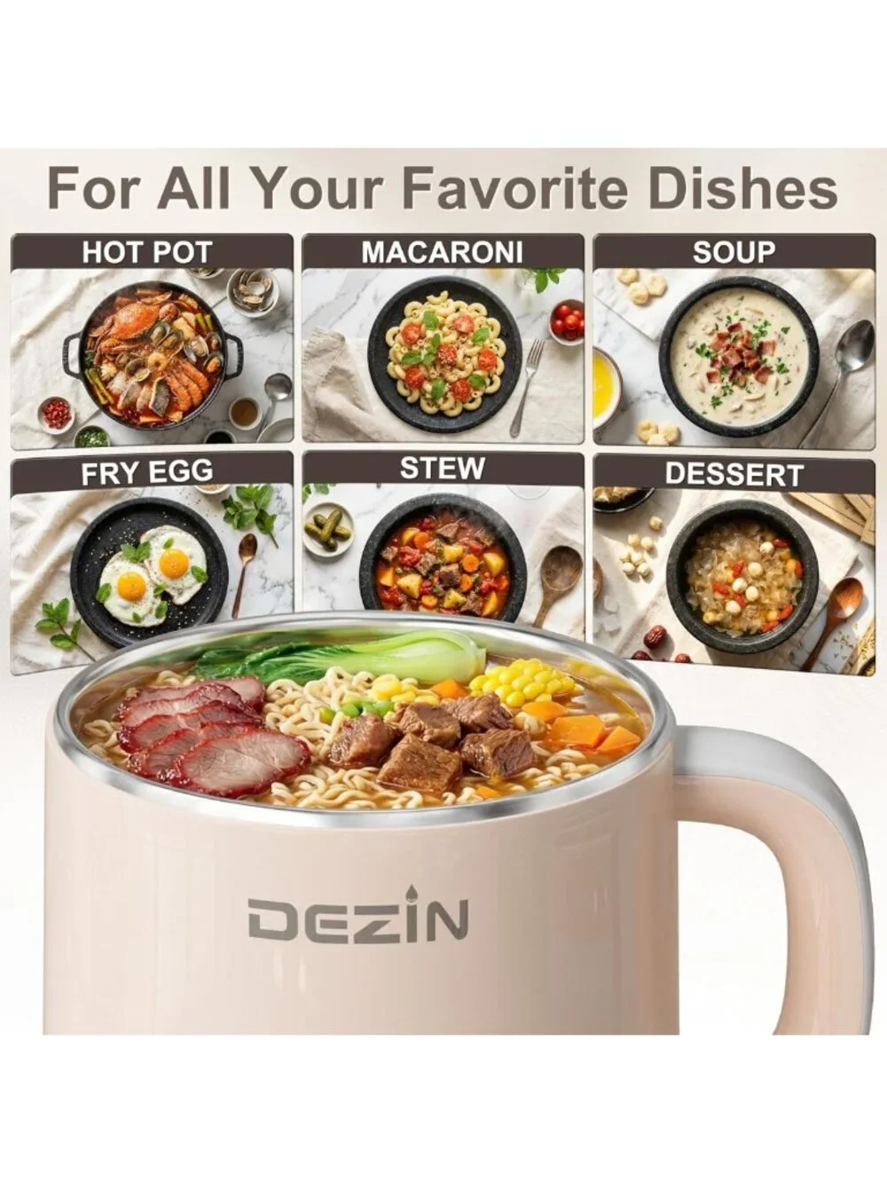 1.6L Stainless Steel Electric Hot Pot with Dual Power - Versatile Cooking